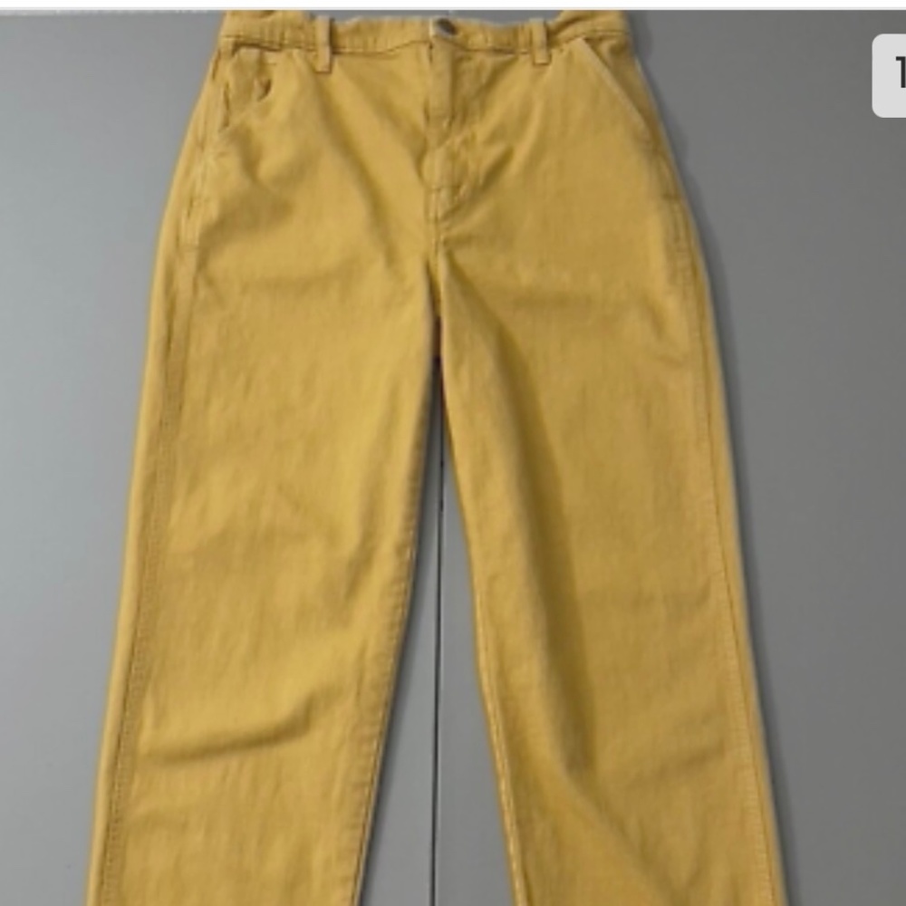 Madewell straight leg mustard crop pant